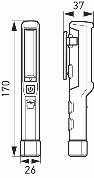 HELLA VALUEFIT LED-Handleuchte UPL150, 3.7V, 150lm, mit Klammer/mit Magnet, 2XM 357 300-101