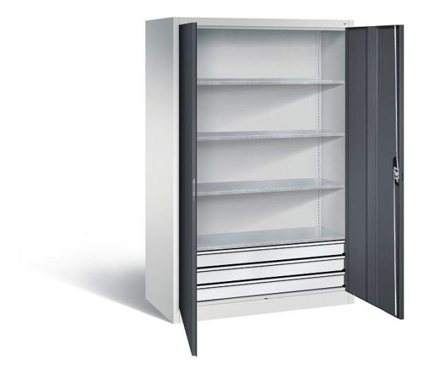 C+P Werkzeugschrank Acurado, H1950xB1200xT600mm, Farbe: Lichtgrau / Schwarzgrau, Muldengriff, 8932-503 S10278