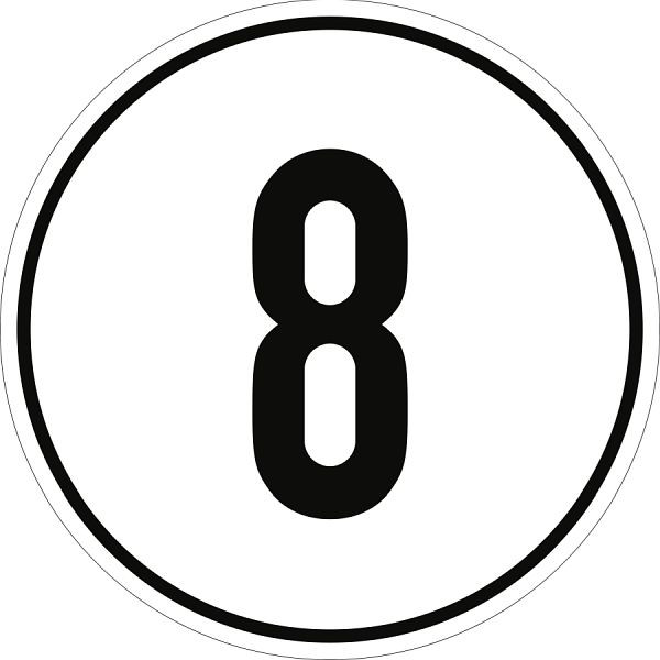 Moedel Geschwindigkeitsschild, 8 km/h, Folie, Ø 200 mm, 54282