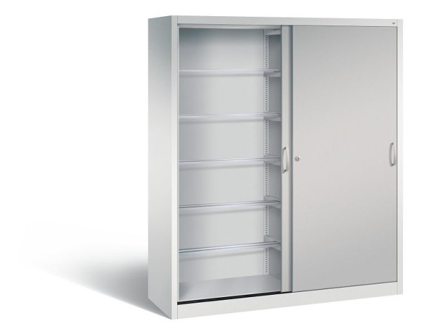 C+P Schiebetürenschrank Acurado, H1950xB1600xT500mm, Farbe: Lichtgrau / Weißaluminium, Bügelgriff, 2150-60 S10043
