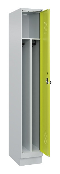 C+P Spind Evolo PLUS, mit Sockel, 1 Abteil, 1950x300x500mm, 7035/0024, Verschluss Drehriegel, 049020-10F S10015