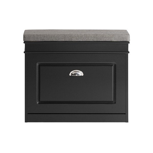 SoBuy Schuhbank mit einer Tür Schwarz 61x24x51 cm, Funktional, FSR82-K-SCH