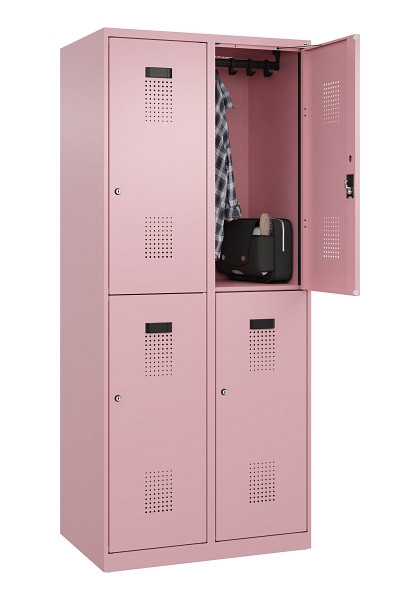 C+P Doppelstöckiger Spind Evolo PLUS, 4 Fächer, 1850x800x500mm, 3015/3015, Zylinderschloss, 049300-22 S10051