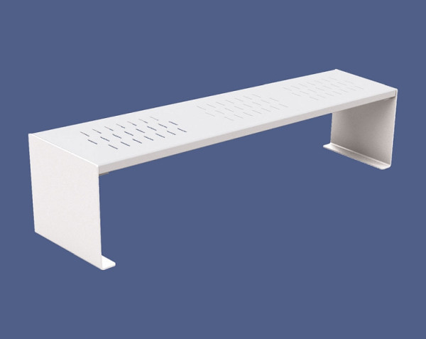 Procity Sitzbank Kube. 100% Stahl Ohne Rückenlehne, RAL 9010/RAL 9010, 306393.9010