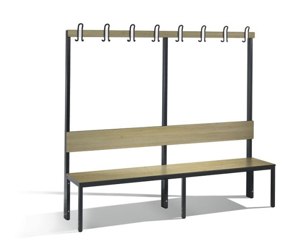 C+P Garderobenbank mit Rückenlehne, Basic Plus, H1650xB1960xT407mm, 8062-100 S10004