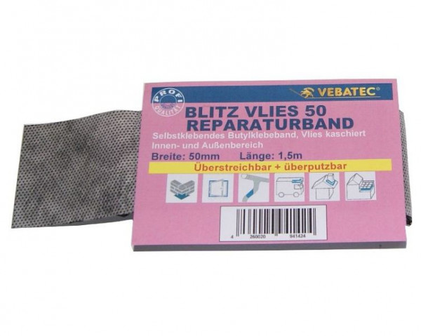 Vebatec Blitz Butyl Reparaturband Vlies 50mm x 1,5m, 103