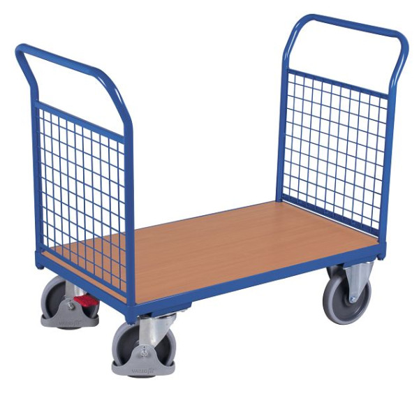 VARIOfit Doppel-Stirnwandwagen mit Draht, Ladefläche: 1.000 x 600 mm, RAL 5010 enzianblau, sw-600.201