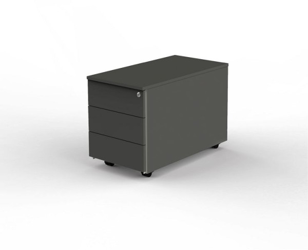 Kerkmann Rollcontainer, B 430 x T 800 x H 540 mm, mit Zentralschloss, anthrazit, 12444713