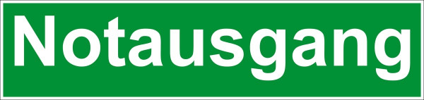 Eichner Fluchtwegsschild "Notausgang", B x H: 40 x 14 cm, Aluminium, langnachleuchtend HI 150, 9225-14115-040