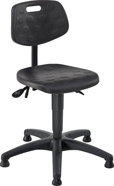 Bedrunka+Hirth Arbeitsdrehstuhl mit Bodengleitern, Sitzhöhe 470 - 610 mm, Sitzfläche: PU schwarz, 05.94.39