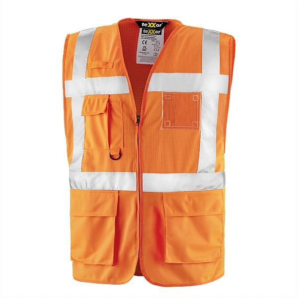 teXXor Warnschutz-Weste AMHERST, Farbe: leuchtorange, Größe: M, 4213-M