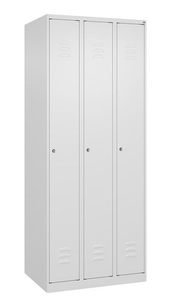C+P Umkleidespind Classic PLUS, 3 Abteile, 1850x750x500mm, 9016/9016, Zylinderschlösser, 080000-39 S10020