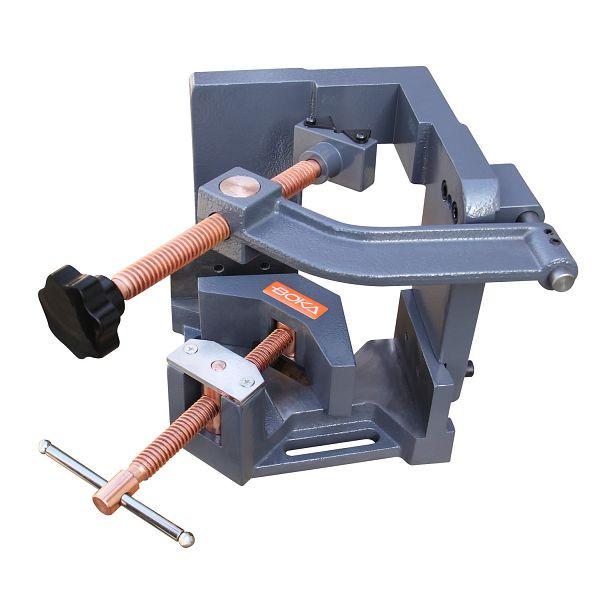 BOKA Winkelschraubstock 100 mm verstellbar für Schweißarbeiten AC-100H aus Gusseisen, Gehrungszwinge, 576300