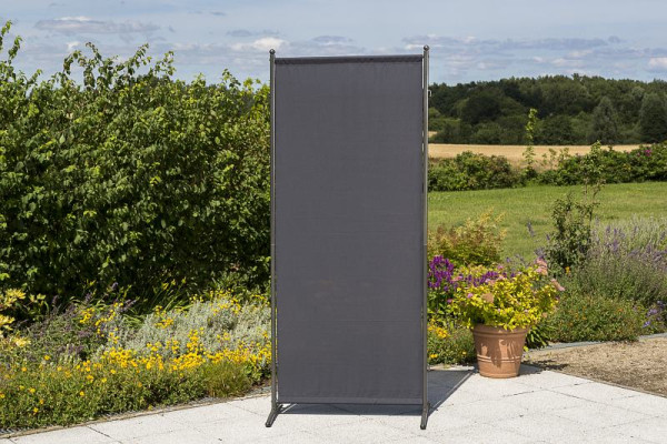 Merxx Sichtschutz Textil, 82 x 190 cm, 1 Segment, grau, Stahlgestell mit Textilbespannung, 26930-309