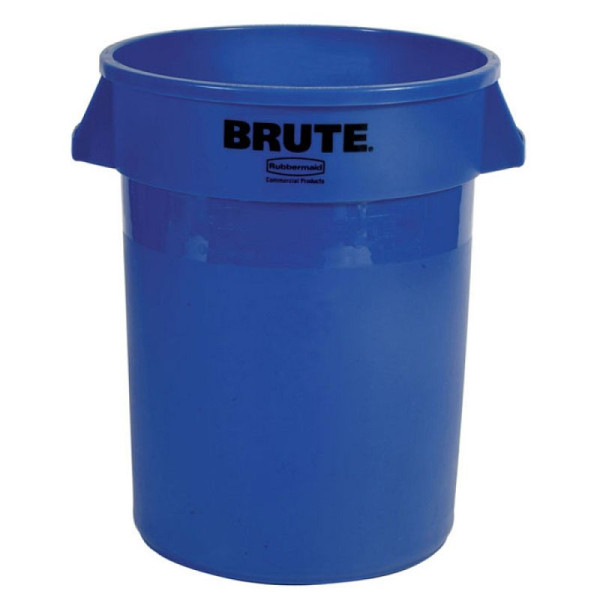 Stein HGS Abfallcontainer -BRUTE- Rubbermaid 75,7 Liter, blau, mit Deckel, weiß, 18336-03