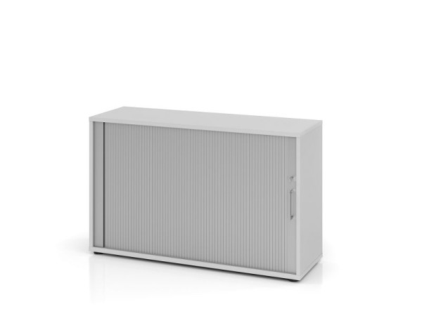 Hammerbacher Rollladenschrank 1732S BS, 2 OH, Korpus: Grau / Rollladen: Silber, 120 x 40 x 74,8 cm (BxTxH), V1732S/5/S/BS
