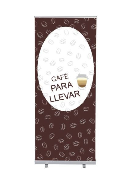 Showdown Displays Roll-Banner Budget 85 Komplettset Kaffee To Go Spanisch, RBB085LSFI324