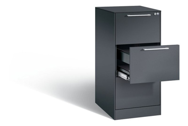 C+P Hängeregistraturschrank Asisto, H1010xB440xT600mm, Farbe: Schwarzgrau, Bügelgriff, 146245-311 S10010