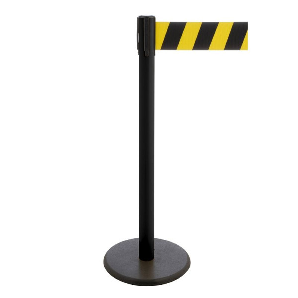 Stein HGS Personenleitsystem -P-Line Premium-, schwarz, schwarz/gelb diagonal (schraffiert), mit magnetischem Gurtendstück, Gurtlänge: 2,3 m, 34244j-1704