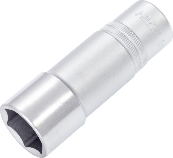 Hazet Steckschlüsseleinsatz, Sechskant, Vierkant hohl 12,5 mm (1/2 Zoll), 22 mm, Lange Ausführung Mit Rändelung, 900LG-22