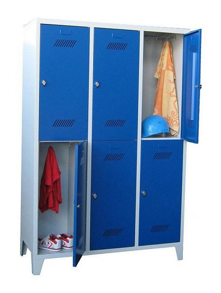 Pavoy Kleider-Schließfachschrank mit Füßen 1850/500/1200, 3b x 2h, Drehriegelverschluss, Abteilbreite 400, 60260-324-032-910905