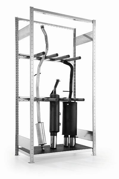 Meta CLIP Abgasanlagenregal GR 2000x1000x400 mm, verzinkt, 200184660