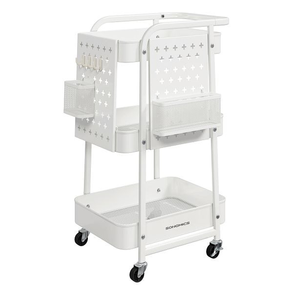 SONGMICS Lagerwagen, Weiß, 49,4x32,3x73,9 cm, LRC037W01