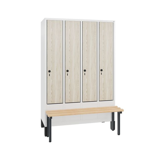 C+P Spind Evolo, 4 Abteile, H1850xB1190xT815 mm, Weiß/HPL Esche, 48030-40 S10465