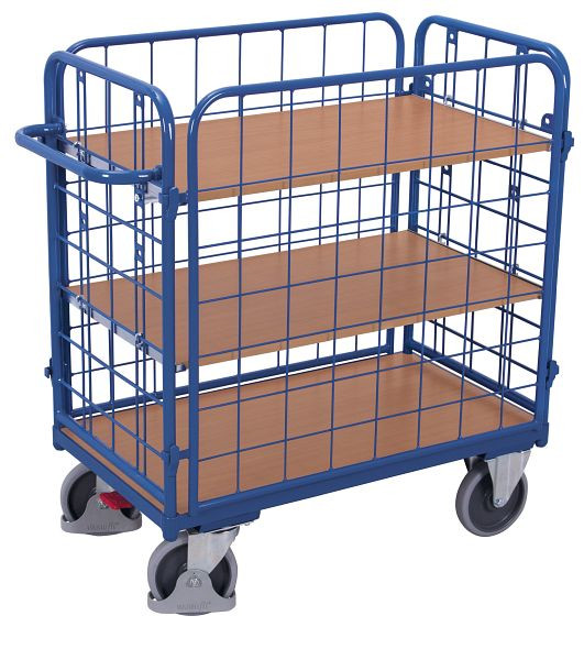 VARIOfit Etagenwagen niedrig, Außenmaße: 1.190 x 640 x 1.220 mm, RAL 5010 enzianblau, sw-600.460