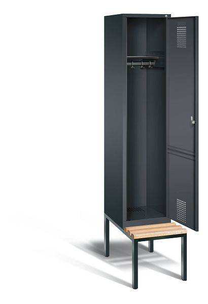 C+P Garderobenschrank Evolo, H2090xB420xT815mm, Farbe: Schwarzgrau, 48050-12 S10077