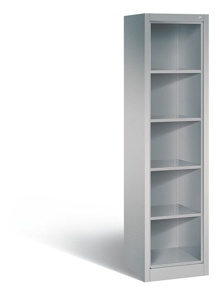 C+P Stahlregal mit Rückwand Acurado, H1950xB502xT500mm, Farbe: Weißaluminium, 5 OH, 9135-000 S10001