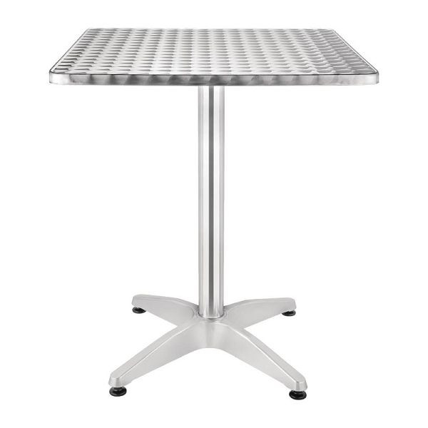 Bolero viereckiger Bistrotisch Edelstahl 1 Bein 60cm, U427