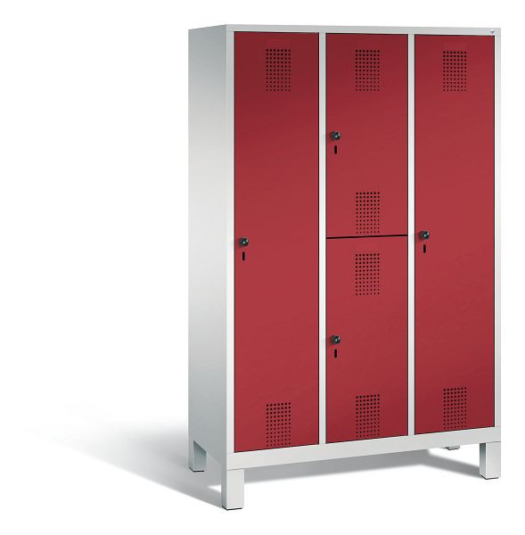 C+P Kombi-Spind Evolo, H1850xB1200xT500mm, Farbe: Lichtgrau / Rubinrot, 48610-32 S10029