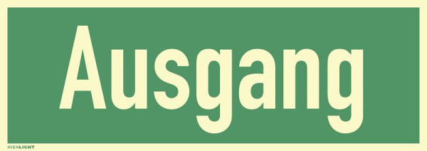 Moedel Ausgang, Kunststoff, langnachleuchtend, 160-mcd, 297x105 mm, 61090