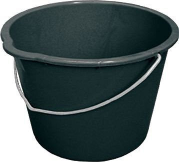 DENIOS Kunststoff-Eimer aus recyceltem Polyethylen (PE), 20 Liter, schwarz, VE: 10 Stück, 180-846
