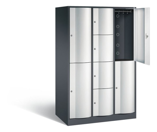 C+P XL-Kombi-Schließfachschrank Resisto, H1950xB1148xT640mm, Farbe: Schwarzgrau / Lichtgrau, 8070-3732 S10013