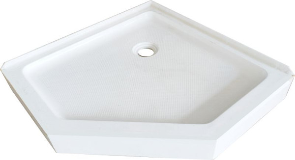 Sanotechnik Fünfeck Brausetasse 90x90x15cm weiß, PN39, 9002827055547