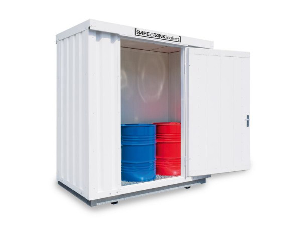 SÄBU SAFE Tank STI 300, isoliert, montiert, Kunststoffbeschichtet RAL 9002, 2.100 x 1.140 x 2.520 mm, F8850800101