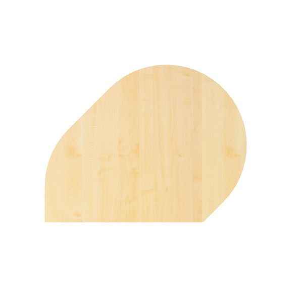 Hammerbacher Anbautisch XBA81, 80 x 103 cm, Platte: Ahorn, Anbautisch mit Stützfuß/Konsole in weiß, Arbeitshöhe 68 - 85 cm, VXBA81/3/W