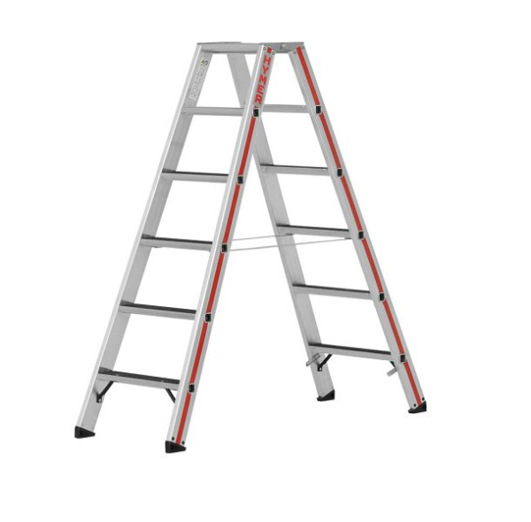 HYMER Stufenstehleiter R13, beidseitig begehbar, 2x6 Stufen, Länge 1,53 m, 862412