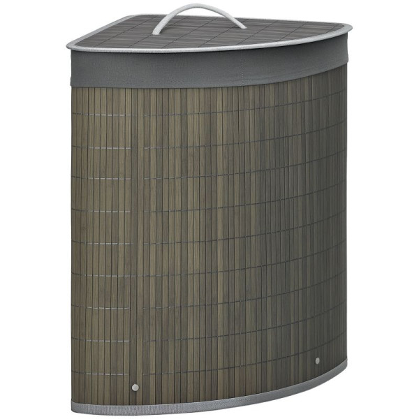 HOMCOM Wäschekorb Wäschesammler, 55L Fassungsvermögen, abnehmbarer Deckel, 38 x 38 x 57 cm, 850-218V00GY