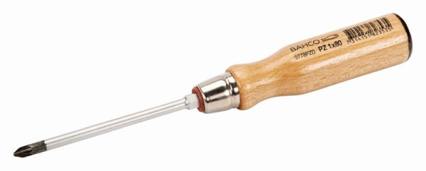 Bahco Schraubendreher, Holzgriff, PZ-1, 180 mm, 9778PZD-1