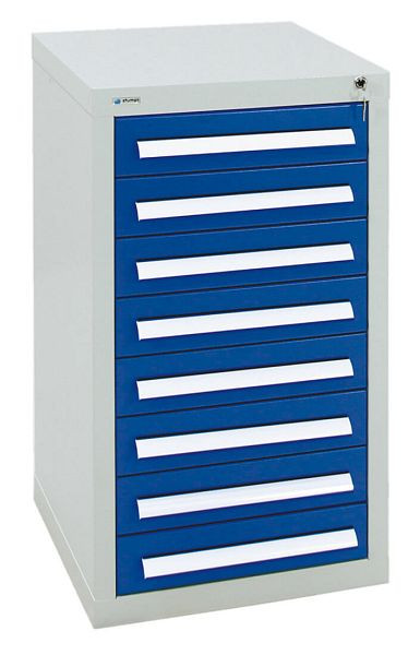 stumpf Schubladenschrank Serie T-100/35-1, RAL 7035/5010, 8 Schubladen (8x100mm), 8151174