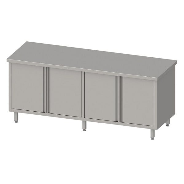 Stalgast Arbeitsschrank mit Flügeltüren 2000x700x850mm, ohne Aufkantung, verschweißt, VAS20701