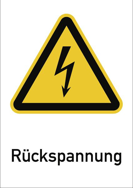 Moedel Rückspannung, Kombischild, Folie, 131x185 mm, 98748