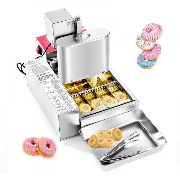 VEVOR Automatische 4-reihige Donutmaschine, Edelstahl, 240 Stück/h, Elektrischer Donutbereiter mit Intelligenter Steuerung, ZDHTTQJBPK4P9XKAM002V2