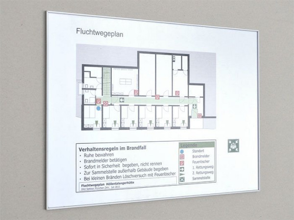 Luno Wandschild neutra DIN A3 Hochformat mit Wechselrahmen, 201036