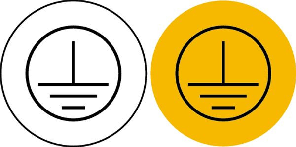 Schilder Klar Maschinenkennzeichnung Schutzleiter, Schutzleiteranschluss, 16 mm Folie selbstklebend, VE: 100 Stück, 330/62