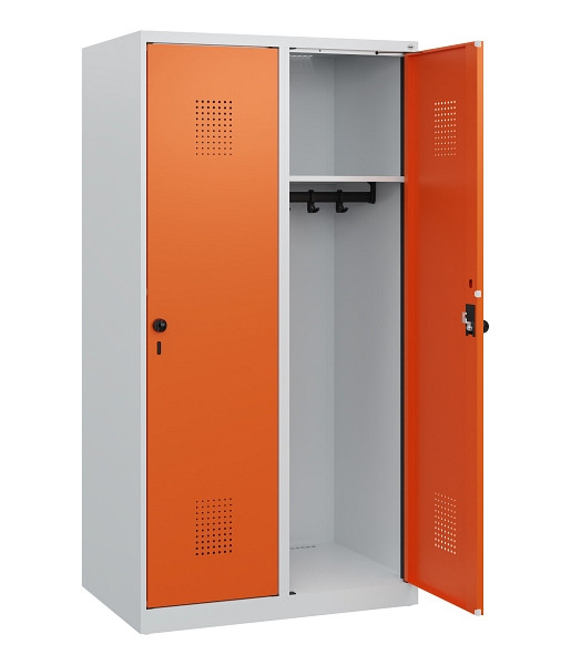 C+P Spind Evolo PLUS, 2 Abteile, 1530x800x500mm, 7035/2004, Drehriegel, 0490005-22 S10002