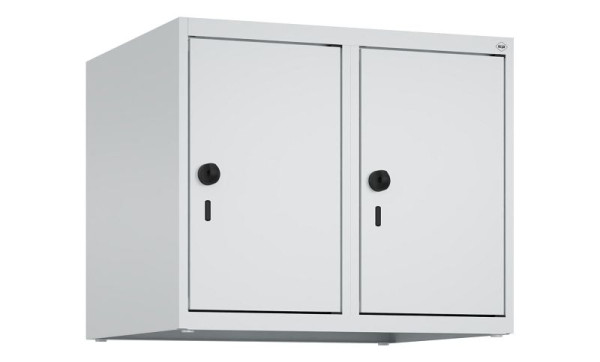 C+P Schrankaufsatz Classic PLUS, Aufsatzschrank, 7035/7035, Drehriegel, 500x600x500mm, 2 Abteile, 080090-20 S10009